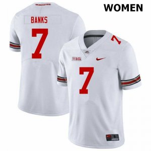 Women's Ohio State Buckeyes #7 Sevyn Banks White Nike NCAA College Football Jersey Wholesale WBH7244VH